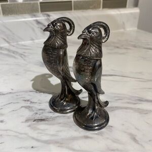Vintage Viking silver pheasant Quail salt & Pepper set set